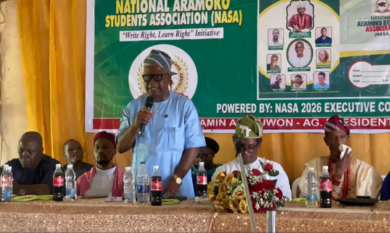 The President of the Nigerian Institute of Architects (Ekiti State Chapter) delivering a keynote address at the 5th Memorial Event and inauguration of IFAF, Aramoko Ekiti.