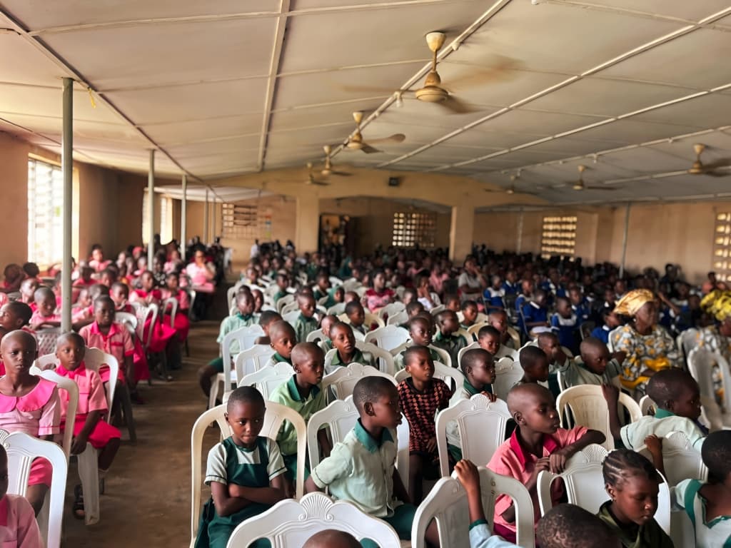 Schoolchildren at the event