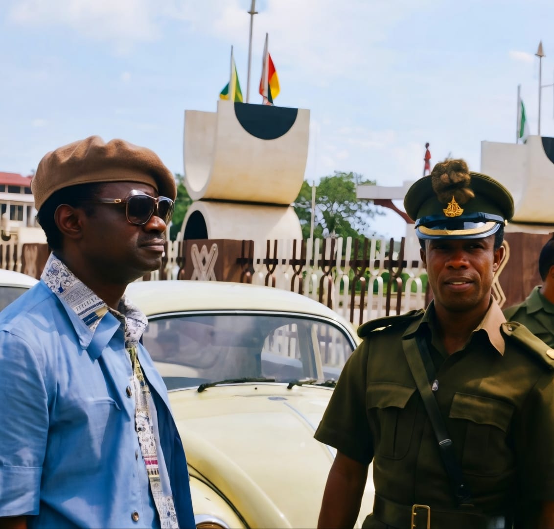 A younger Chief Fola Alade on site