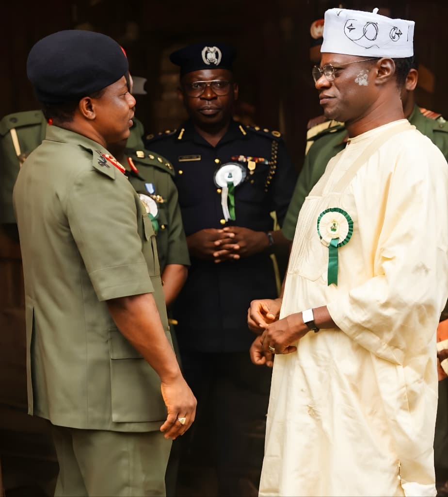 Chief Fola Alade with senior military officers