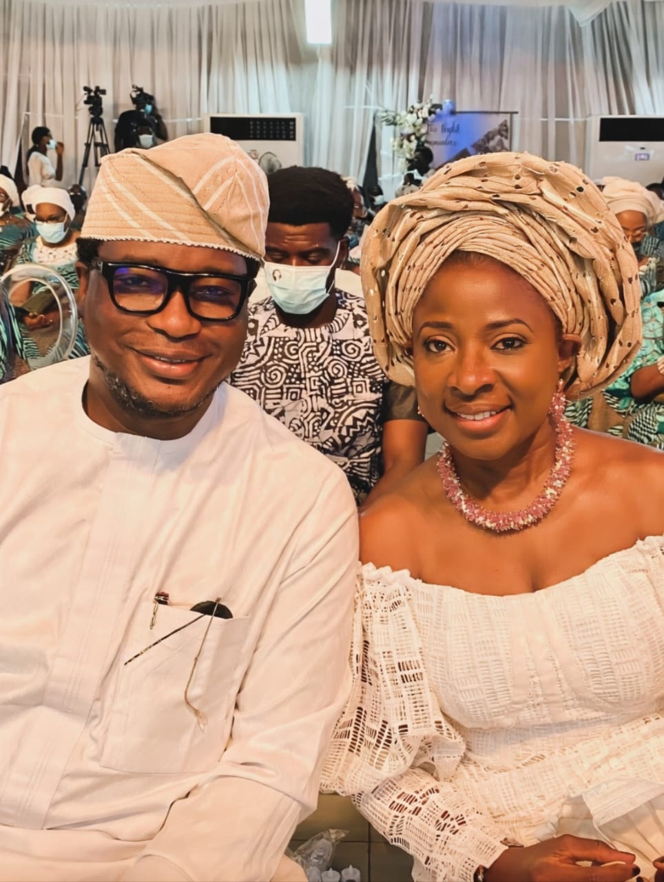 Mrs Bisi Soji-Oyawoye and Mr Soji Oyawoye at the Celebration of Life Service of Songs in honour of Chief Isaac Fola Alade OFR.