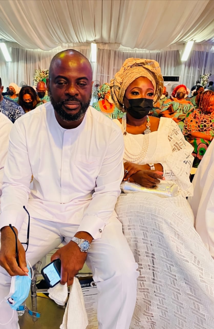 Dr Sola Fola Alade and Mrs Bimbo Fola Alade at the Celebration of Life Service of Songs in honour of Chief Isaac Fola Alade.