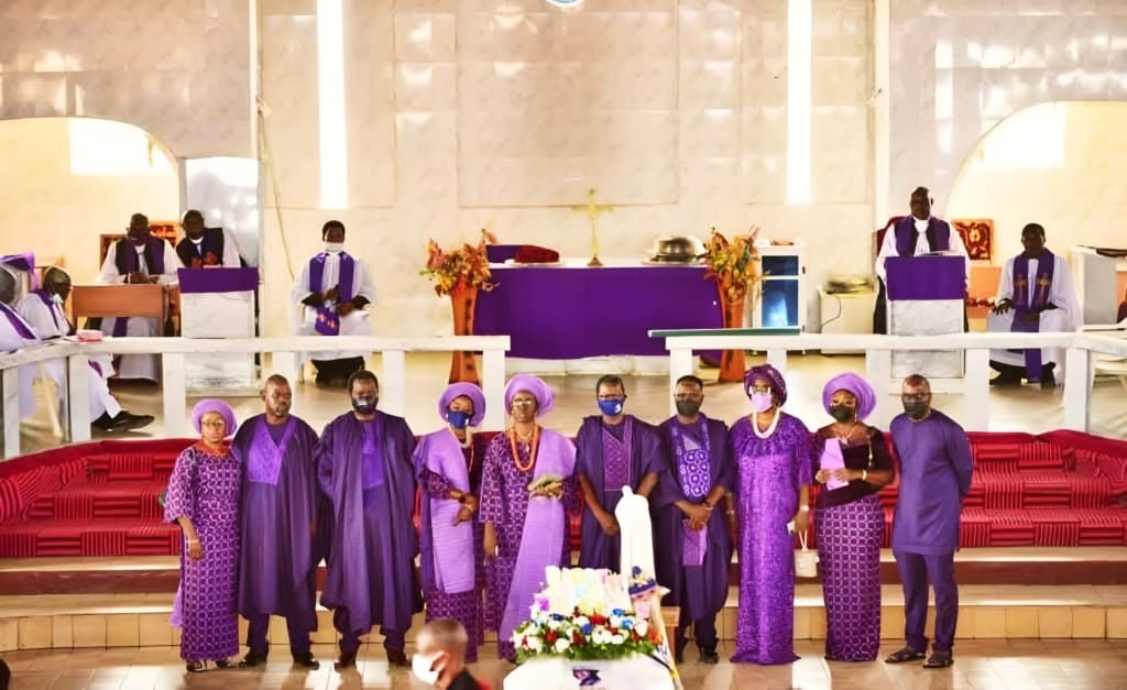 Children of Chief (Arc.) Isaac Fola Alade OFR at the funeral service in Aramoko Ekiti.