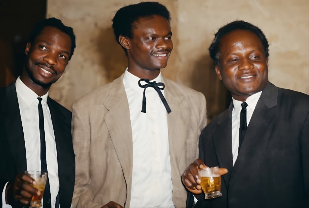 Chief (Arc.) Isaac Fola-Alade (centre) with friends at the Y Club.