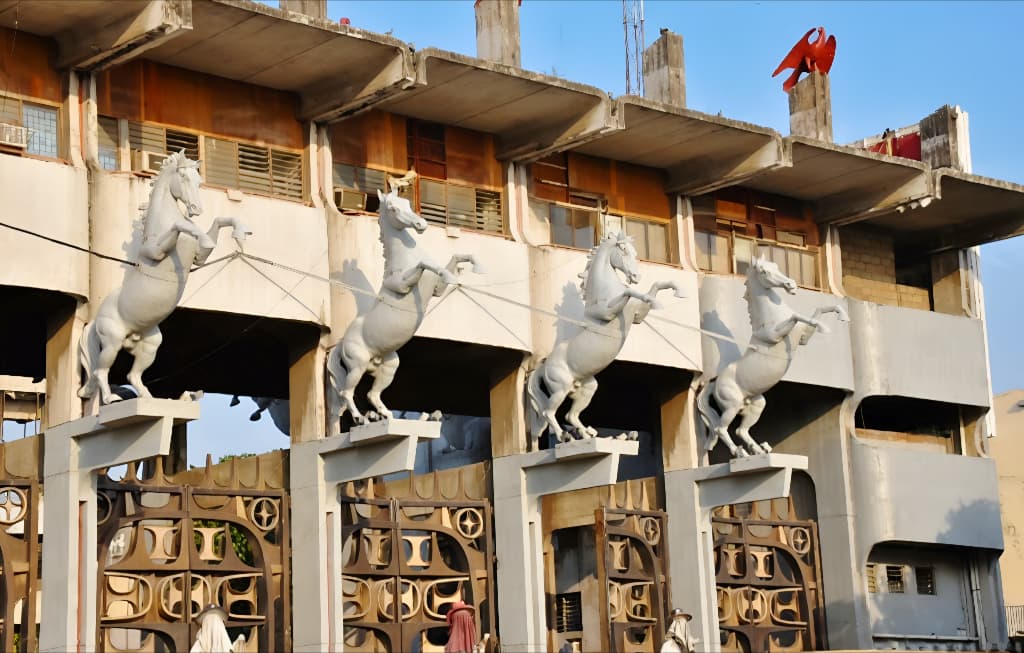 Chief (Arc.) Isaac Fola-Alade's office — Fola Alade Group — right above the horses at the Tafawa Balewa Square, Lagos.