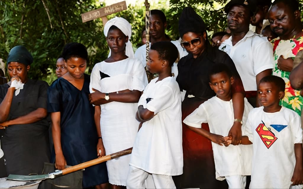 The Fola-Alade children and family at the funeral of their mother, Mrs Olayemi Fola-Alade.